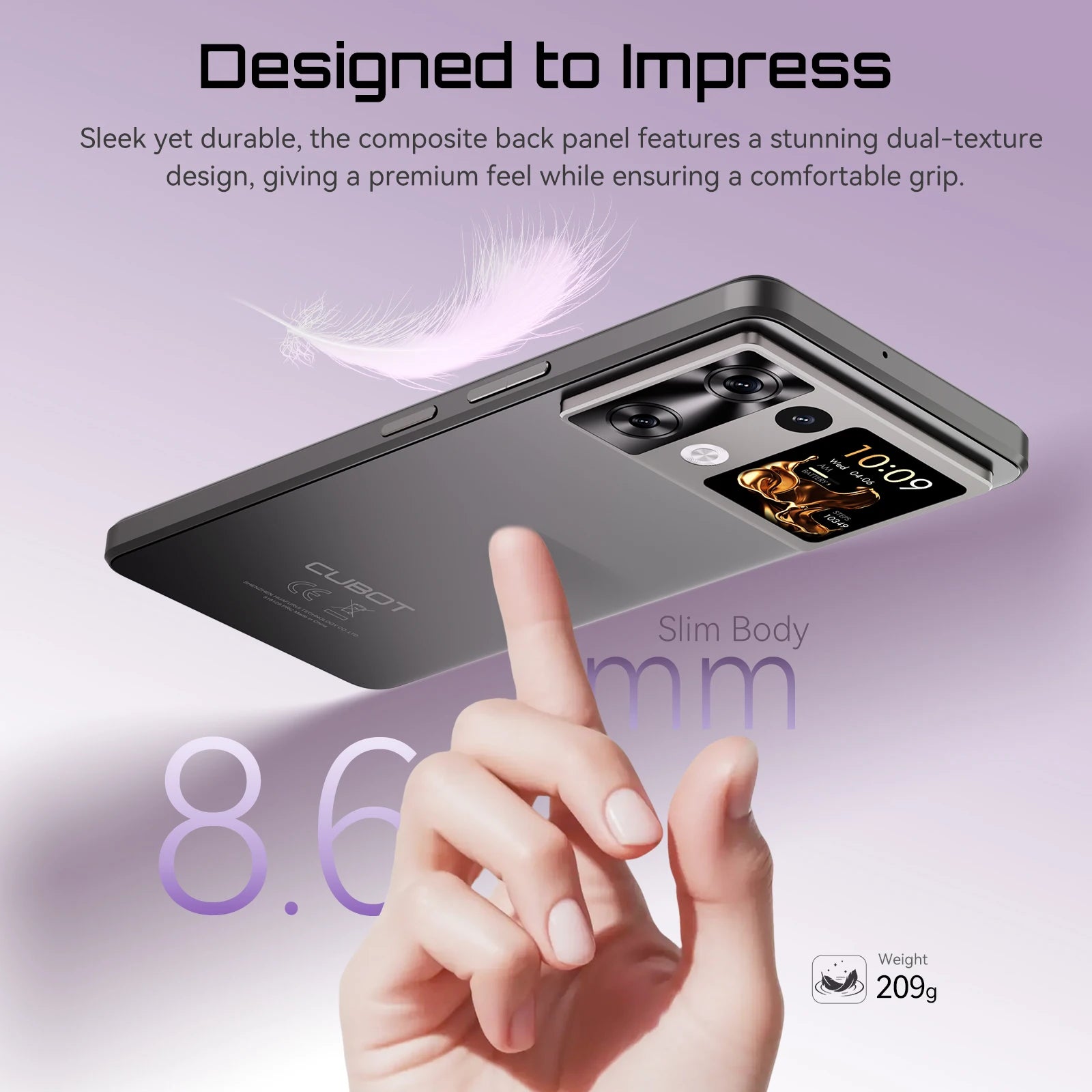 Smartphone Android 15 Cubot P90, écran 6,88 pouces 120 Hz, 24 Go  RAM (12 + 12 Go étendus), 256 Go ROM, processeur G100 Octa-core 2,2 GHz, appareil photo 64 MP, 5100 mAh, NFC, double haut-parleur, telephone portable 4G