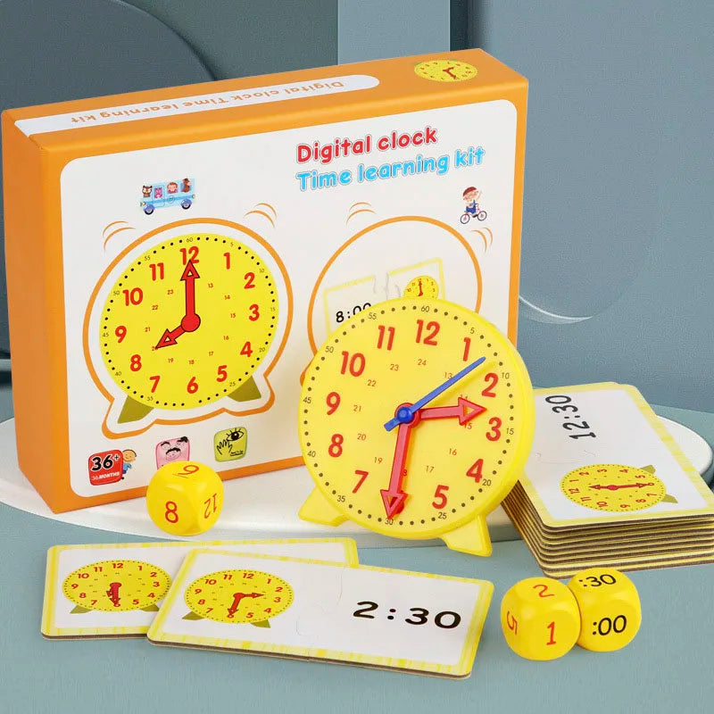 Horloge Montessori pour enfants, jouets éducatifs, heure, Minute, seconde Cognition, Puzzle assorti, outils pédagogiques précoces pour enfants d'âge préscolaire