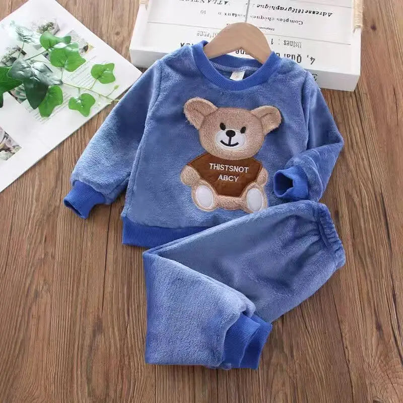 Pyjama chaud en forme de sourire pour garçon et fille, vêtement de nuit pour enfant de 1 à 4 ans, couleur unie, automne et hiver