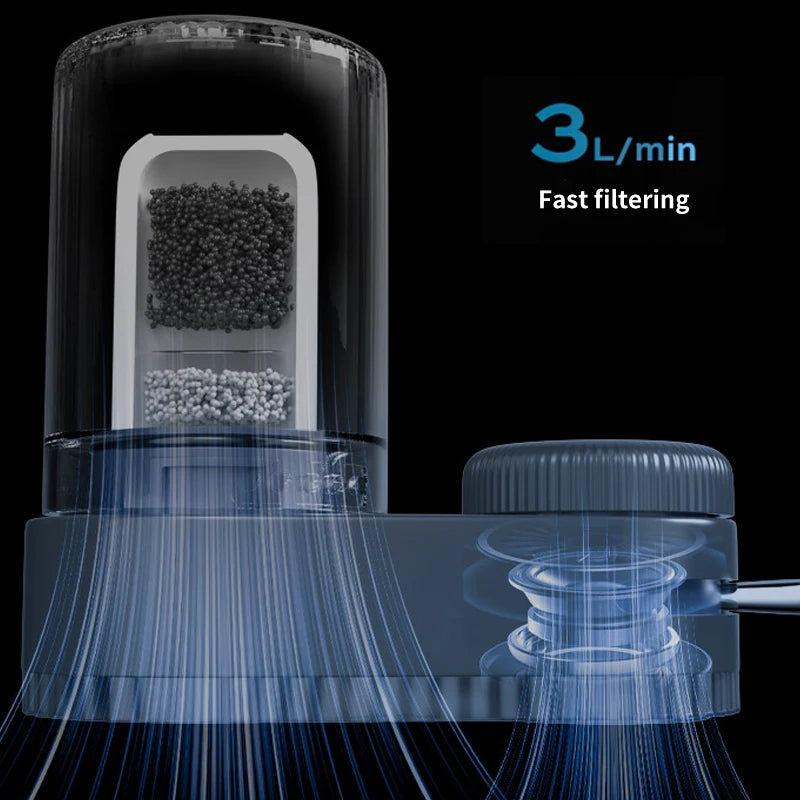 Purificateur d'eau du robinet, filtrage physique pour la maison, Kictchen, 2 éléments filtrants, filtre amovible et lavable, aérateur