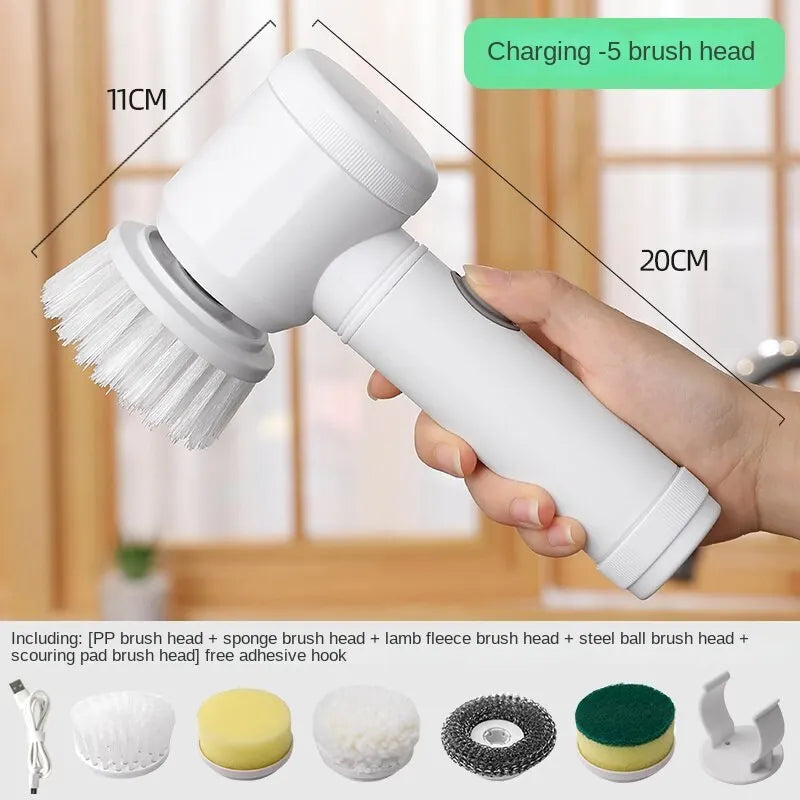Brosse à livres électrique multifonctionnelle pour la cuisine, épurateur sans fil pour la vaisselle, les casseroles et les casseroles