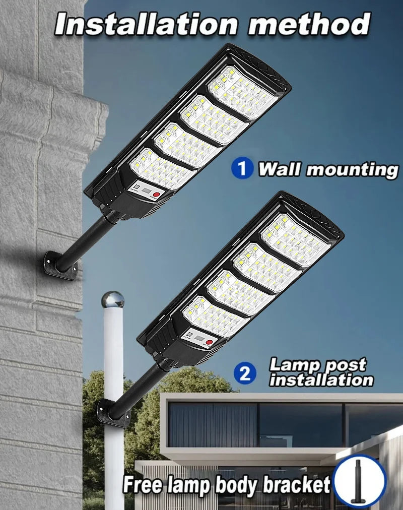 10000W Ultra Powerful Outdoor Solar Lights, 320° Wide Beam Angle, Adjustable Brightness Streetlights