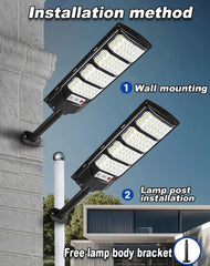 10000W lampe solaire extérieure Ultra puissantes lumières extérieures solaires 320° éclairage à large gamme luminosité projecteurs de rue réglables