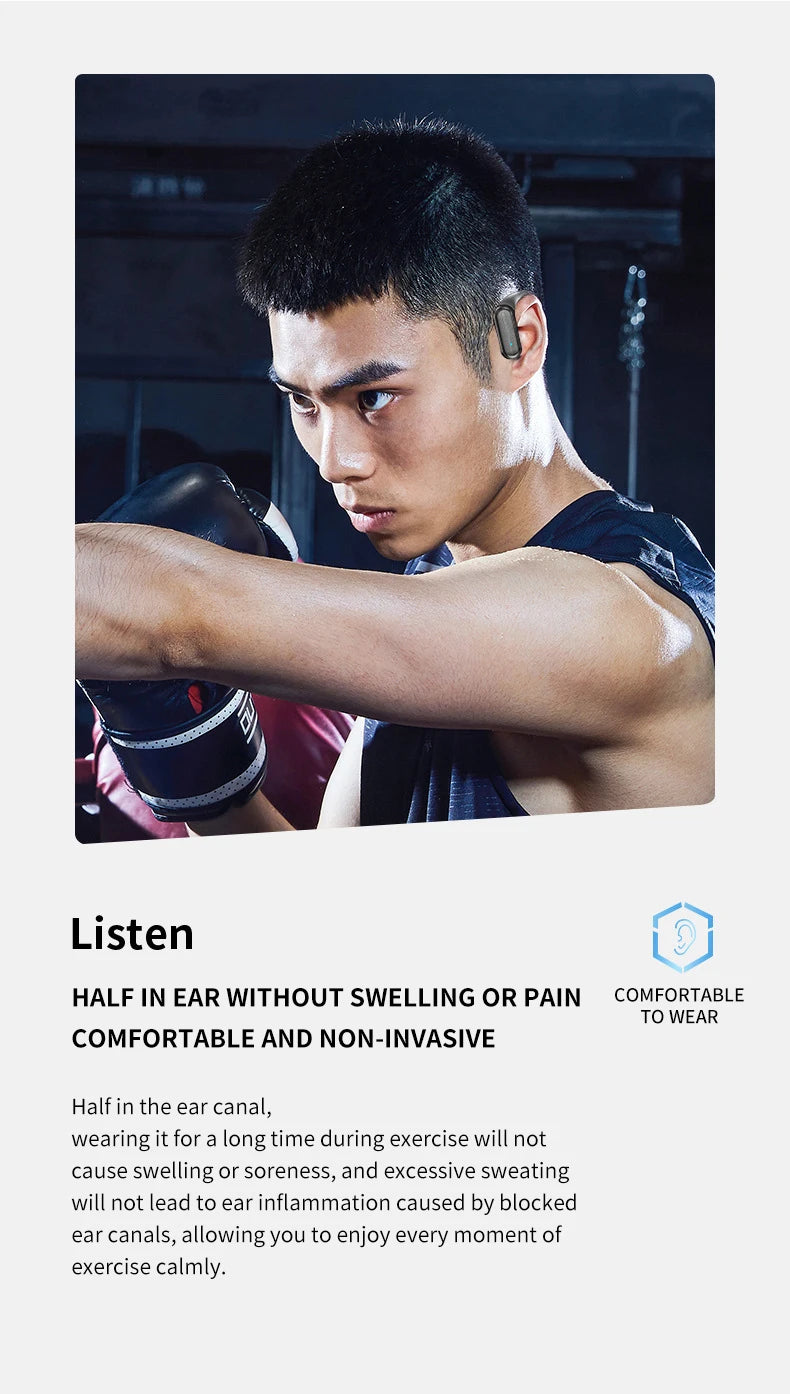 Bluetooth wireless headphones, HD sound quality, stereo, universal, touch light, high-quality mini ear tips, sweat-resistant