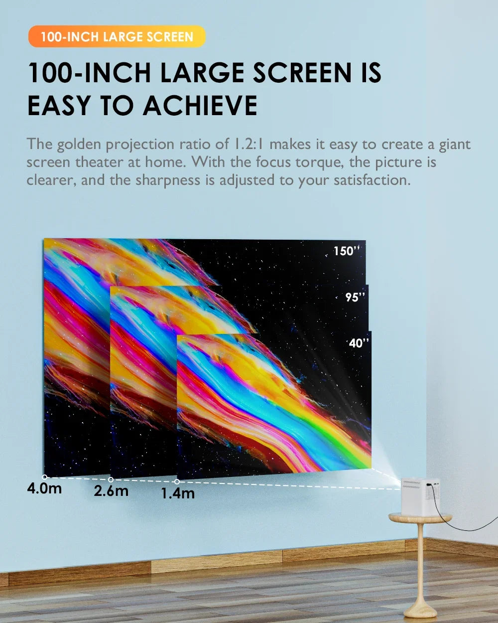 S30MAX Android Wifi 4k projecteur Portable intelligent avec WiFi et Bluetooth poche extérieure 4K 9500L Android 7.0 projecteur