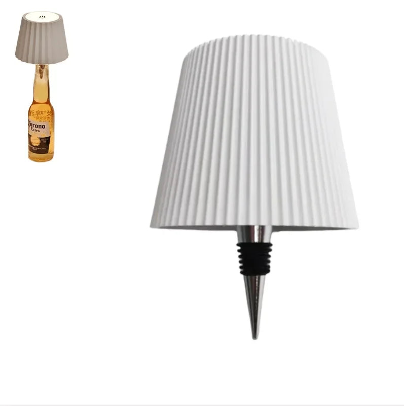 Wireless bottle-shaped table lamp, touch control, 3 colours, stepless dimming, night light suitable for bars.