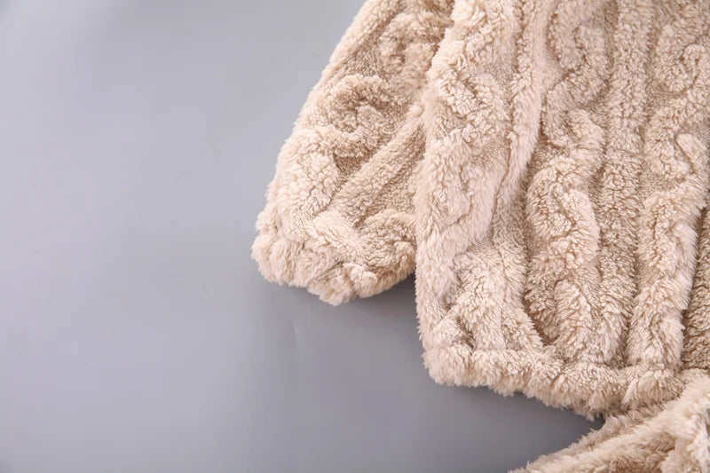 Pyjama chaud en forme de sourire pour garçon et fille, vêtement de nuit pour enfant de 1 à 4 ans, couleur unie, automne et hiver
