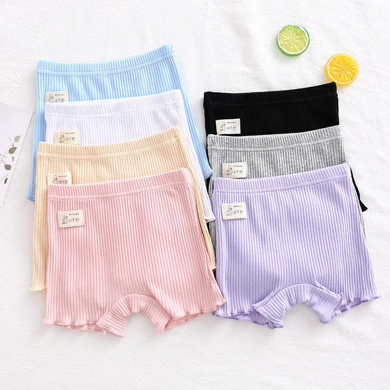 Girls' cotton safety trousers, summer shorts for children aged 3 to 10 years