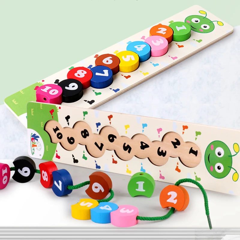 Jouets de laçage en bois pour les tout-petits, Puzzle, activités préscolaires, motricité Fine, jeux éducatifs précoces pour enfants