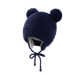 Chapeau d'hiver pour bébé, accessoires pour garçons et filles, Bonnet tricoté pour enfants, gants chauds en polaire, épais, oreilles d'hiver, Bonnet pour bébé
