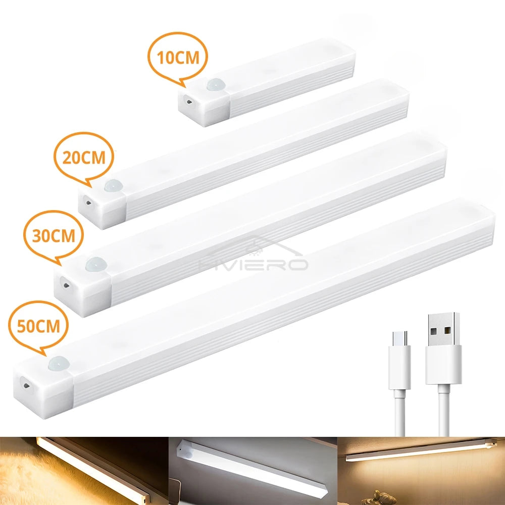 Motion Sensor Night Light, Wireless USB Rechargeable Magnetic LED Lamp for Wardrobe, Bedroom, Closet, Kitchen, Hallway, Tube Detector Bulb