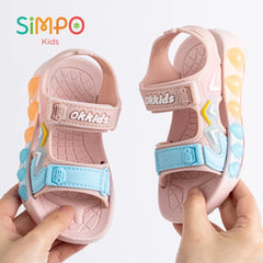 Sandales de Sport pour enfants, chaussures souples respirantes et résistantes à l'usure avec Velcro réglable, chaussures d'extérieur pour garçons et filles, été