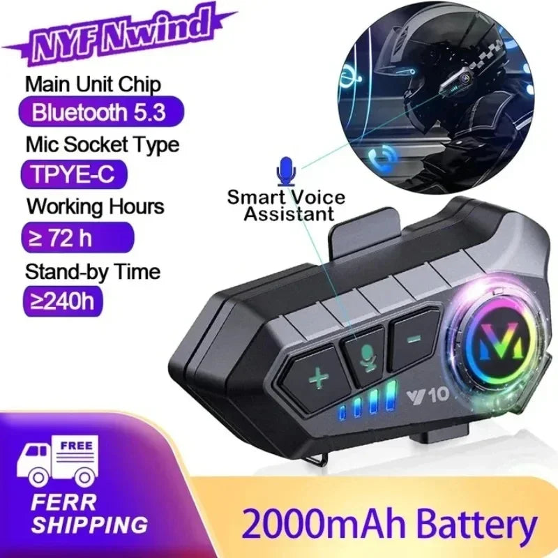 Bluetooth 5.3 casque casque sans fil mains libres appel téléphone Kit Moto étanche écouteur MP3 lecteur de musique haut-parleur pour Moto