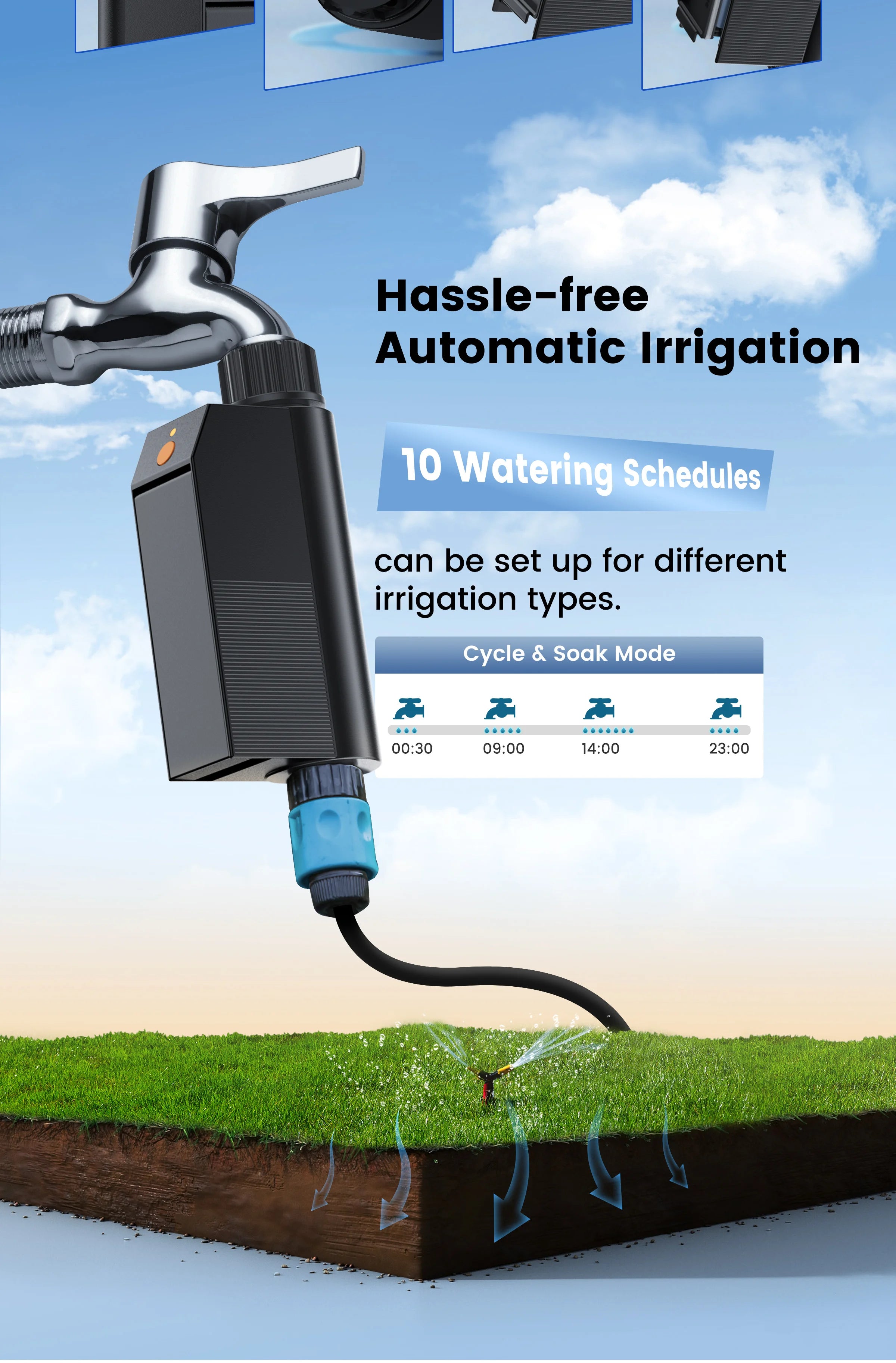 GIRIER Tuya WiFi minuterie d'eau aucun Hub requis minuterie d'arrosage intelligente pour tuyau d'arrosage système d'irrigation goutte à goutte autonomie de la batterie de 2 ans