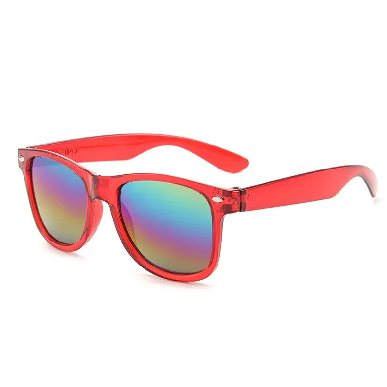 Lunettes de soleil à monture carrée pour garçons et filles, lunettes de soleil rétro pour enfants, protection UV extérieure, lunettes de soleil mignonnes