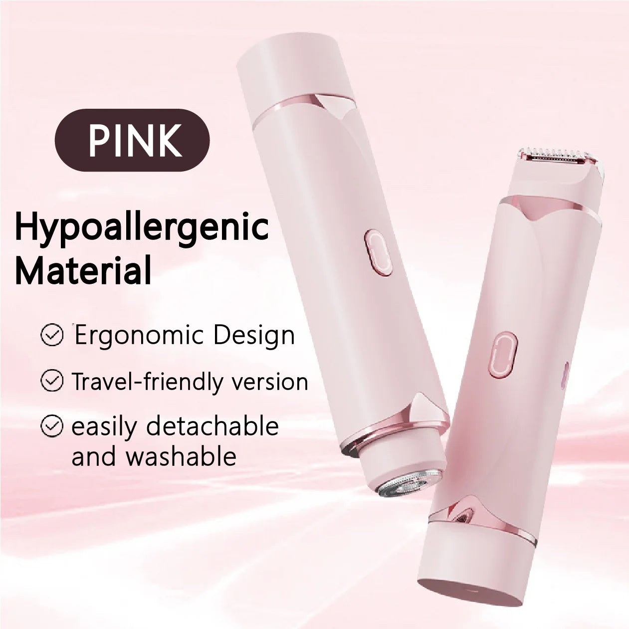 2-in-1 women's shaving tool, waterproof women's razor, razor for sensitive skin, electric razor for ingrown hair prevention