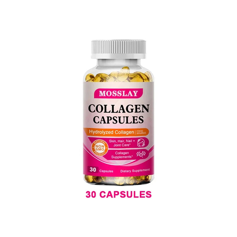 Capsules de collagène avec acide hyaluronique et complexe de vitamine C, supplément de blanchiment de la peau