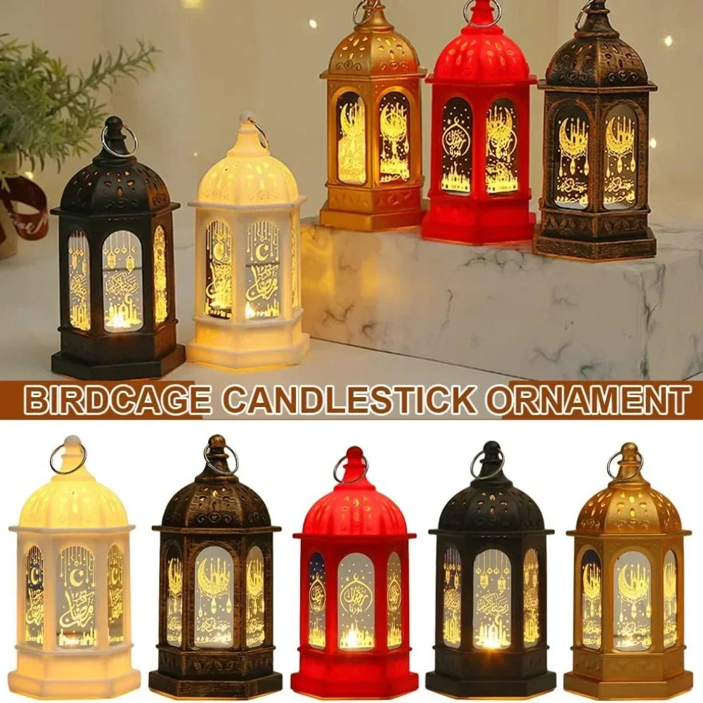 Ramadan Muslim Lantern, Eid Mubarak Ornament, LED Night Light for Festivals, Eid Al Adha Gift, Ramadan Gurbang Decoration for Home