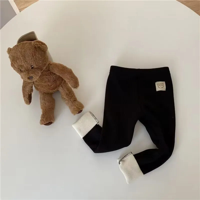 Pantalons pour enfants garçons automne hiver épais chaud filles Leggings couleur unie pantalons pour enfants vêtements pour enfants