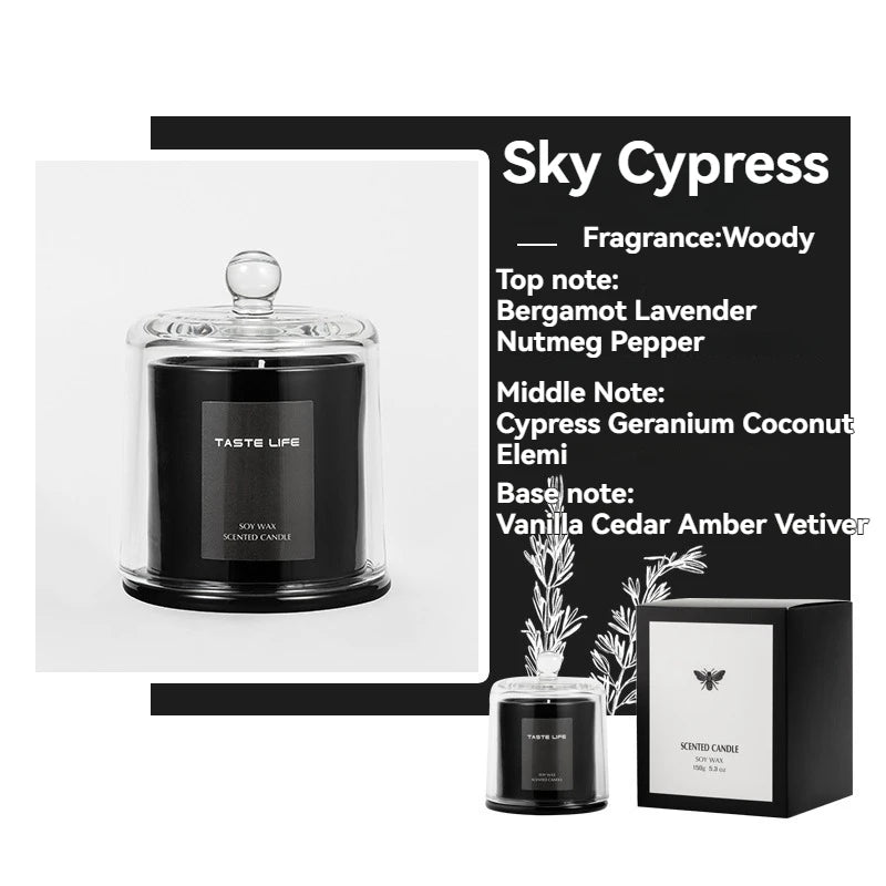 Bougies parfumées à la cire de soja de qualité supérieure avec cloche en verre, aromathérapie à l'huile essentielle sans fumée pour Spa à domicile, décoration prête en cadeau