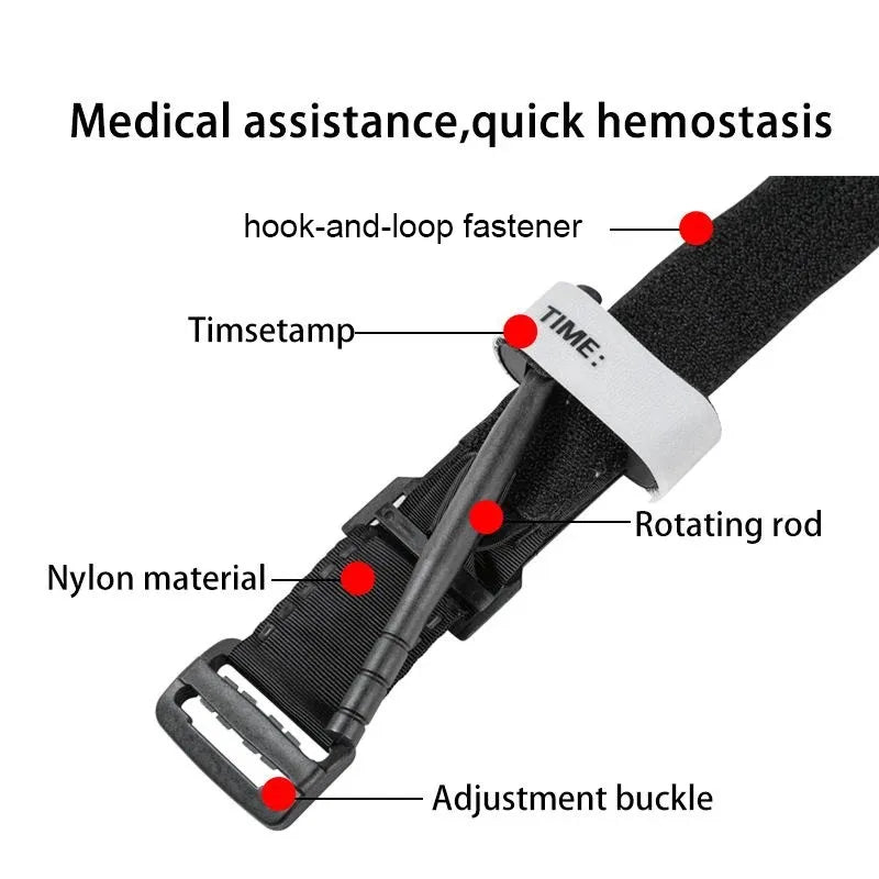 Garrot d'urgence DulEmergency Strap, équipement de premiers soins médicaux à une main pour la randonnée, le camping, les voyages, les sports de plein air
