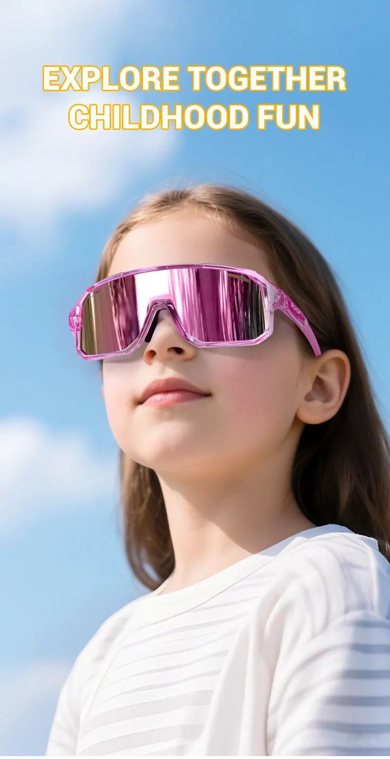 SCVCN mode enfants lunettes de soleil enfant sport lunettes garçon en plein air course patinage à roulettes lunettes de soleil fille vtt cyclisme lunettes