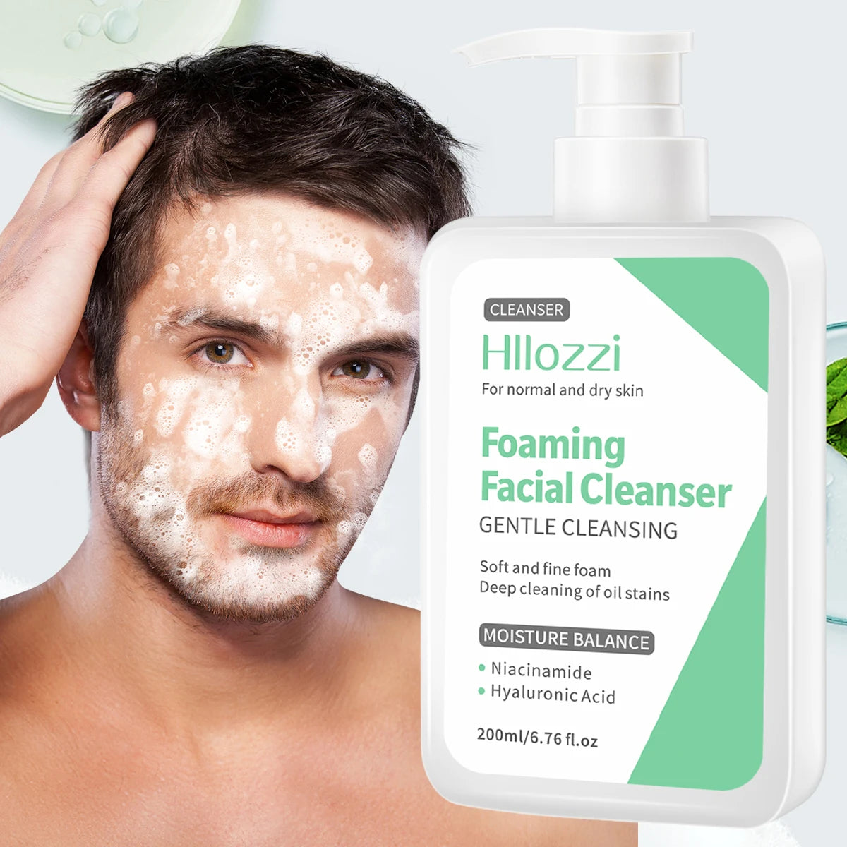 Nettoyant pour le visage pour hommes, peau hydratante, rafraîchissante et propre, produits de soins de la peau d'été, contrôle de l'huile, élimination des points noirs