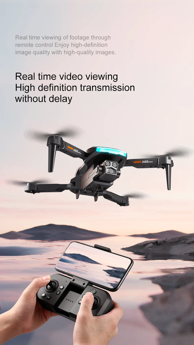 Mini importateur A88 avec caméra pour touristes 8K, haute définition, photographie aérienne professionnelle, GPS, évitement d'obstacles, quadrirotor, importateur de sécurité RC
