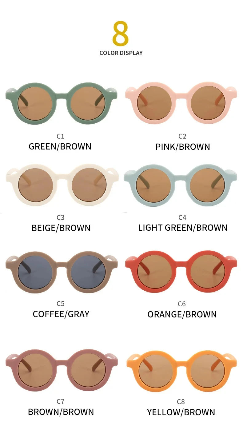 Lunettes de soleil tendance pour enfants de 1 à 8 ans, verres dépoli et décoratifs