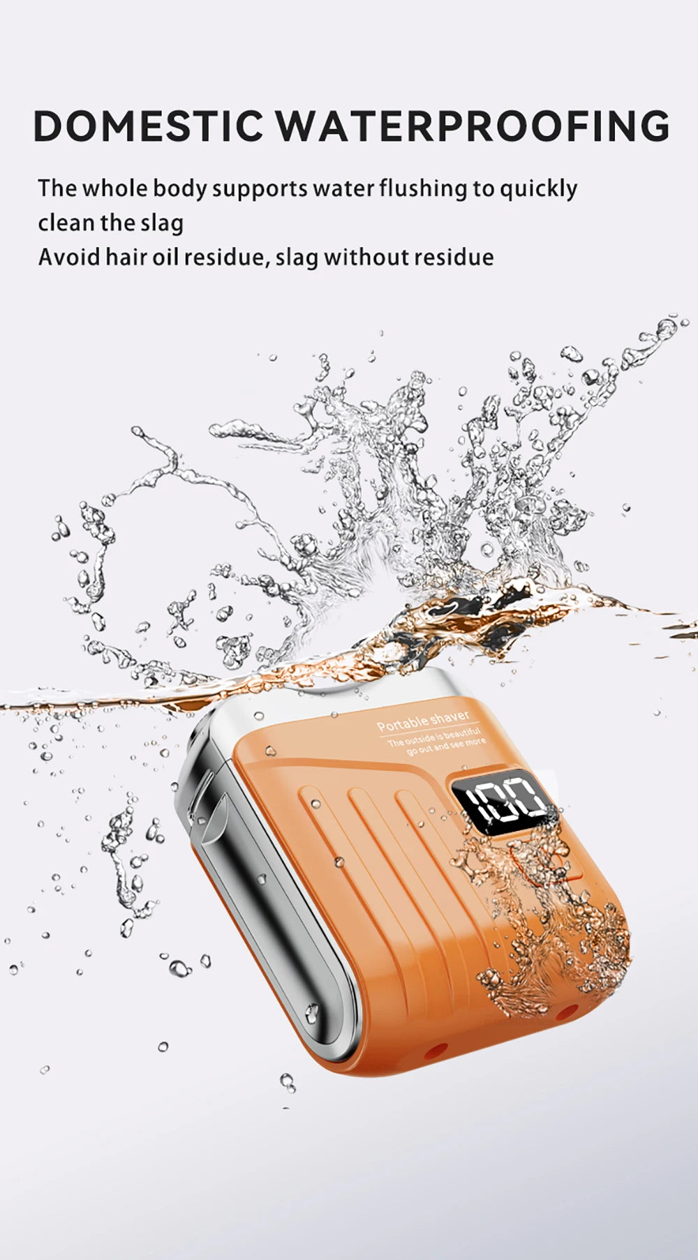 Rasoir électrique hommes tondeuse à barbe utilisation sèche et humide double lames rasoir USB Rechargeable Mini Portable visage barbe rasoir pour voyage à la maison