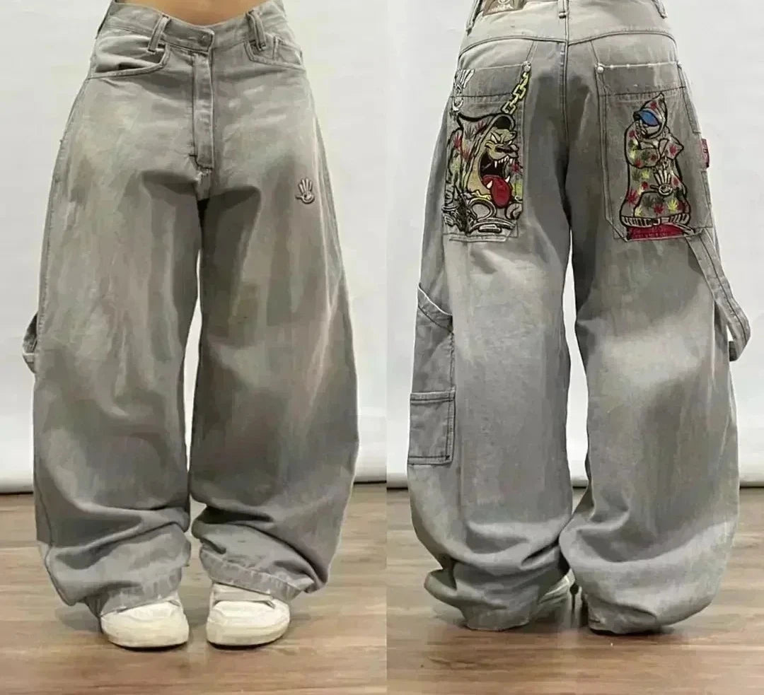 Jeans à jambes larges unisexes pour femmes, pantalons de vadrouille chauds, Street Y2K, Hip Hop, Joker Respzed, New Clearance Spot, American Fashion