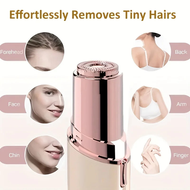 Replacement heads for facial hair removal, for a flawless finish, touch-sensitive facial hair removal tool for women, 4-point view