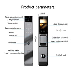 Tuya App serrure intelligente maison antivol porte serrure d'empreintes digitales avec caméra mot de passe serrure grande serrure de porte