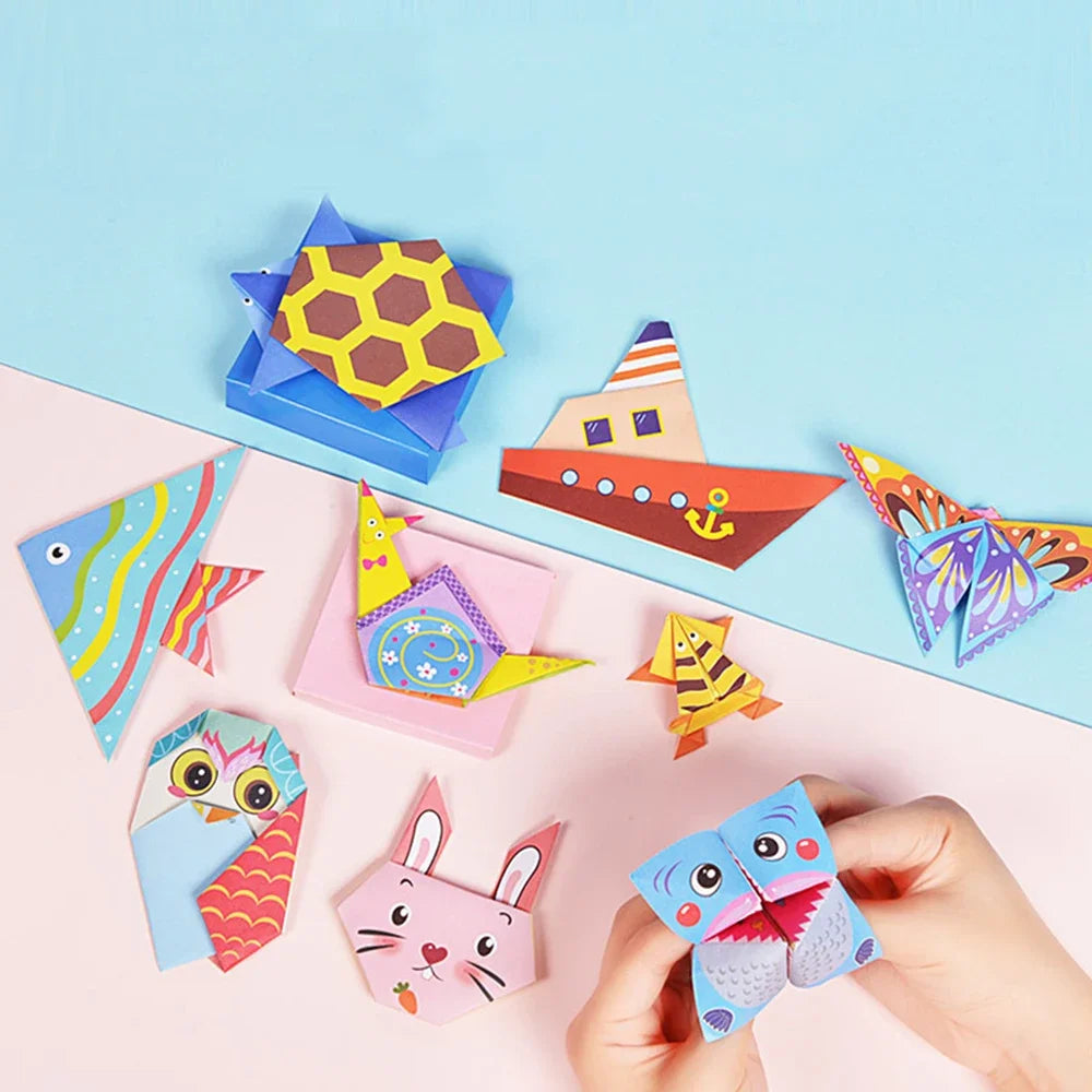 54 Pages Montessori jouets bricolage enfants artisanat jouet 3D dessin animé Animal Origami artisanat papier Art apprentissage jouets éducatifs pour les enfants