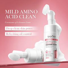 SAODER Q10 vitamine C nettoyant pour le visage mousse de lavage du visage nettoyage du visage Mossee hydratant éclaircissant produits de soins de la peau du visage