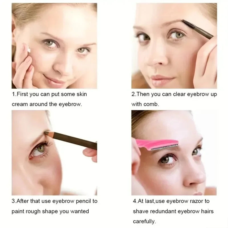 Rasoir à sourcils pour femmes, outils dermaplanage exfoliants polyvalents et rasoir Facial avec couvercle de précision, beauté de sécurité 30 pièces