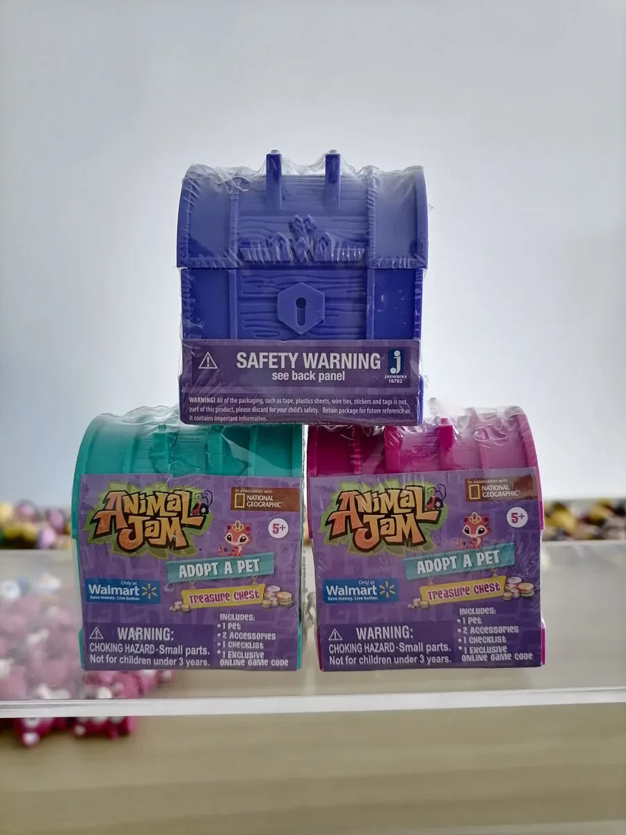 Animal Jam Treasure Chest, Adopt a Mini Animal Figurine, Cute Doll, Collectible Blind Box, Toy, Children's Birthday Gifts