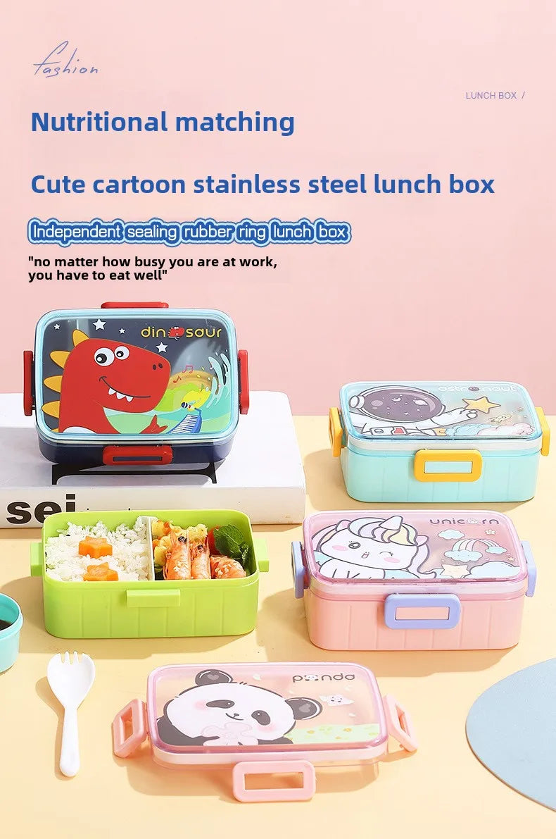 Boîte à déjeuner mignonne pour enfants, filles et garçons, avec compartiments, boîte à Bento, étanche, boîtes à collation alimentaires pour enfants, nouvelle collection 2024