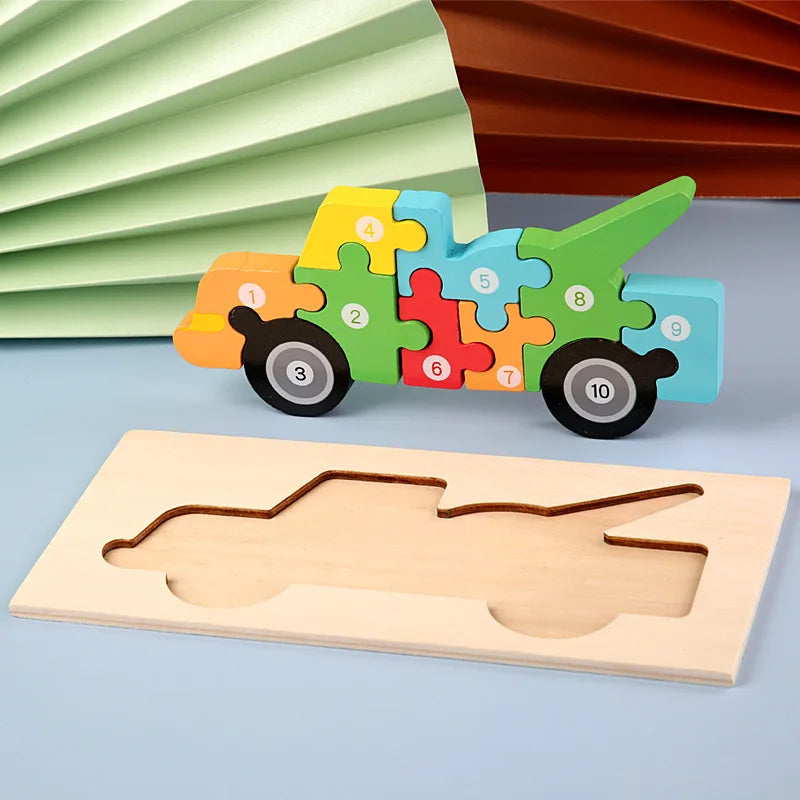 Puzzles en bois Montessori pour enfants, jouets Montessori pour tout-petits de 2 3 4 5 ans, Puzzle 3D, jouet éducatif dinosaure