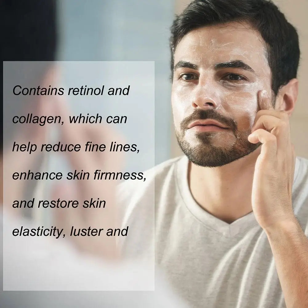 Crème hydratante pour le visage 6 en 1 pour hommes, 50ml, revitalisante, soins pour la peau, particules, avec collagène, Anti-vieillissement et rides