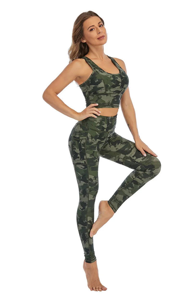 Cloud Hide – ensemble de Yoga Camouflage, vêtements de sport pour femmes, pantalons d'entraînement, Leggings, haut, soutien-gorge, chemise, costume de Fitness, S-XXL