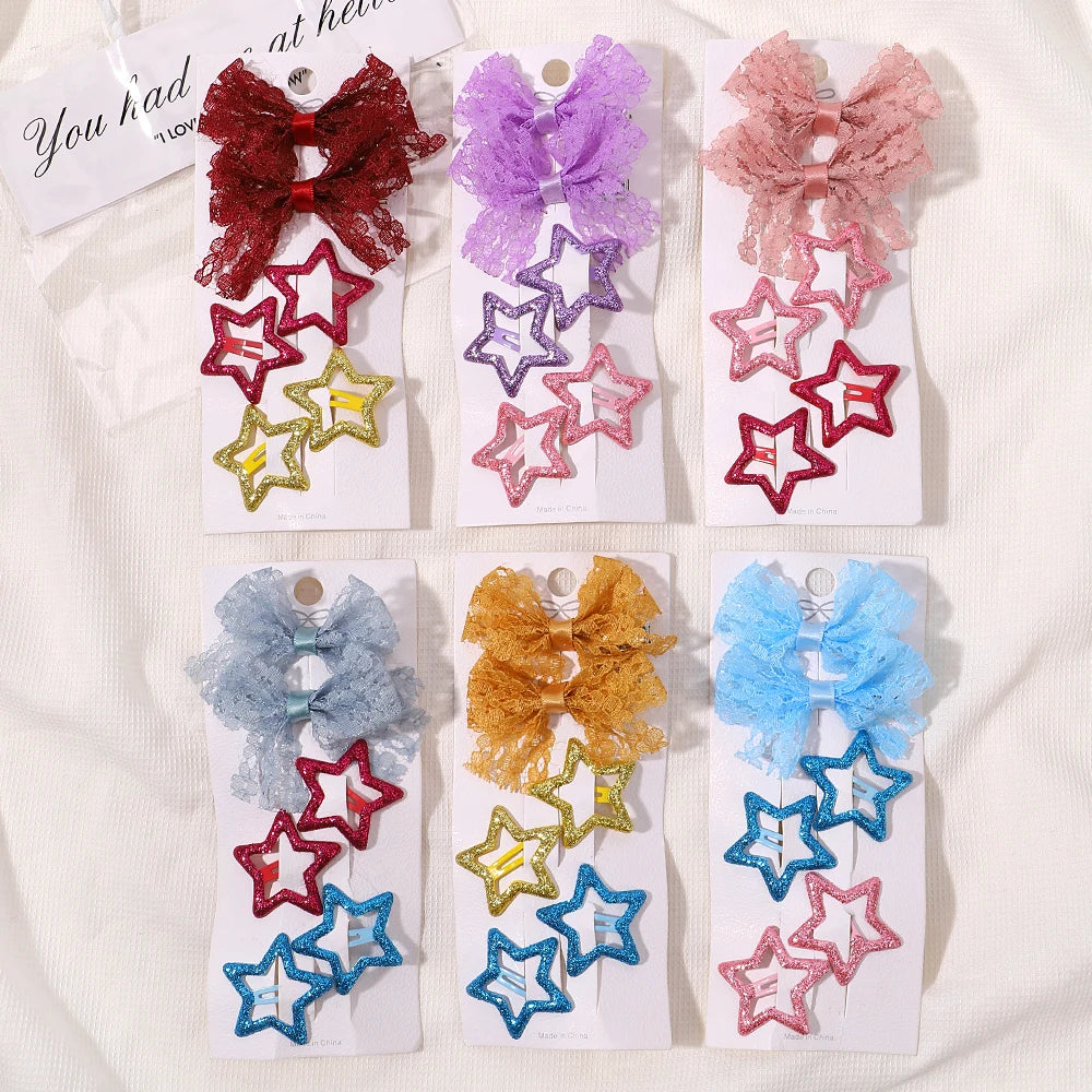 Enfants frais pince à cheveux ensemble fleur imprimé doux papillon épingles à cheveux enfants BB cheveux frange Clips Barrettes fille accessoires chapeaux