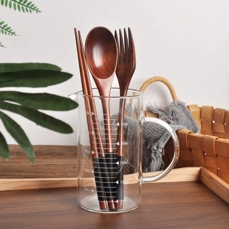 Cuillère fourchette baguettes couverts portables ensemble de couverts en bois voyage ensemble de couverts écologiques cadeaux ustensiles pour ensembles de cuisine salle à manger