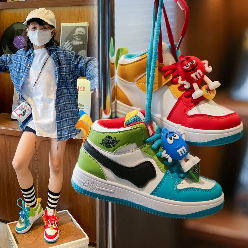 Nouveaux enfants chaussures décontractées quatre saisons enfants unique Sneaker canards mandarins basket-ball chaussures de sport garçons filles Sneaker conseil chaussures