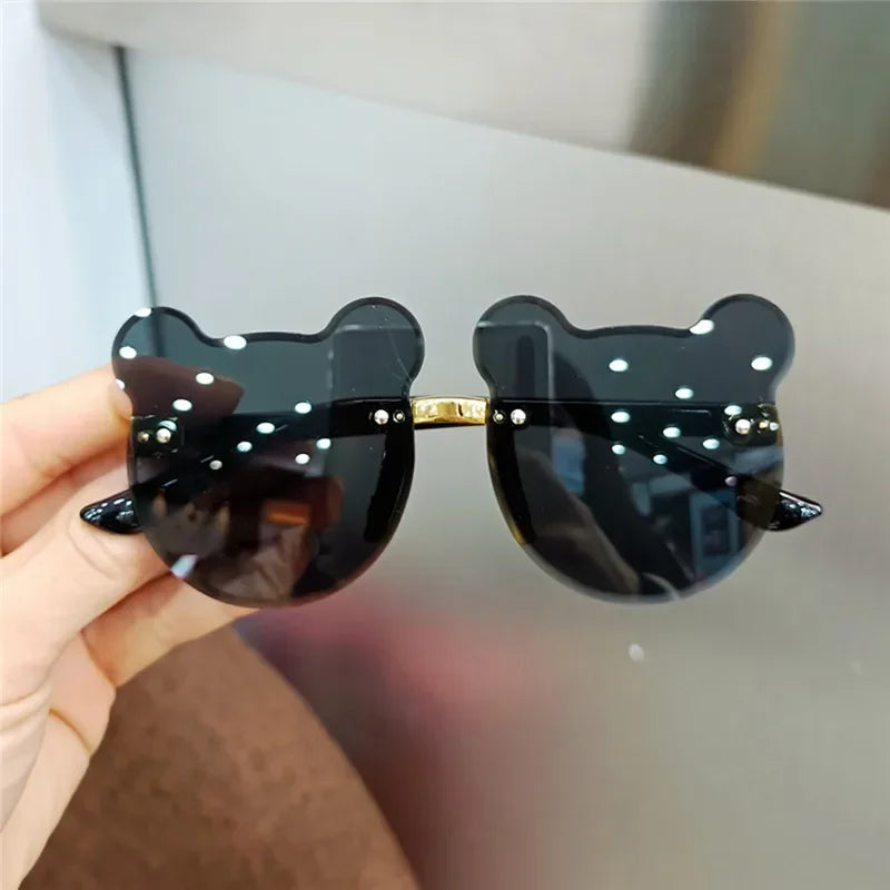 Lunettes de soleil en forme d'ours pour enfants, lunettes de soleil de dessin animé pour enfants, lunettes anti-absorbe ouissement pour garçons, lunettes de conducteur de lunettes de soleil carillon pour filles