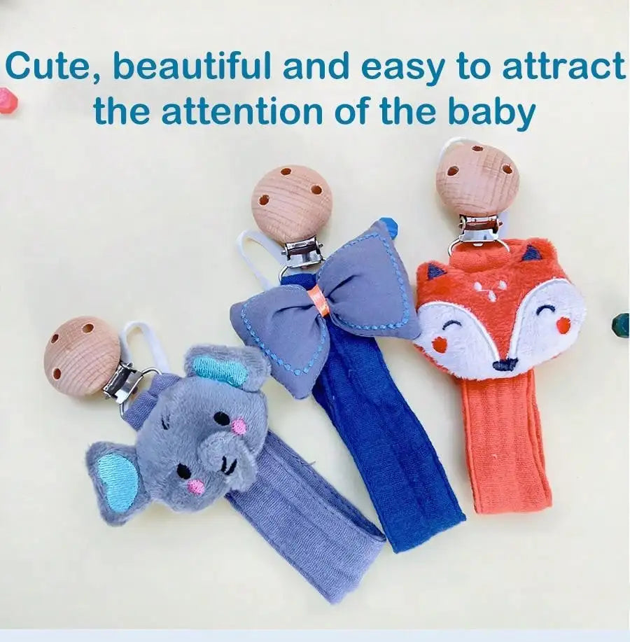 Attache-sucette pour bébé, 1 pièce, chaîne de sucette en bois de coton pour nouveau-né, porte-tétine pour tétine, matériau écologique