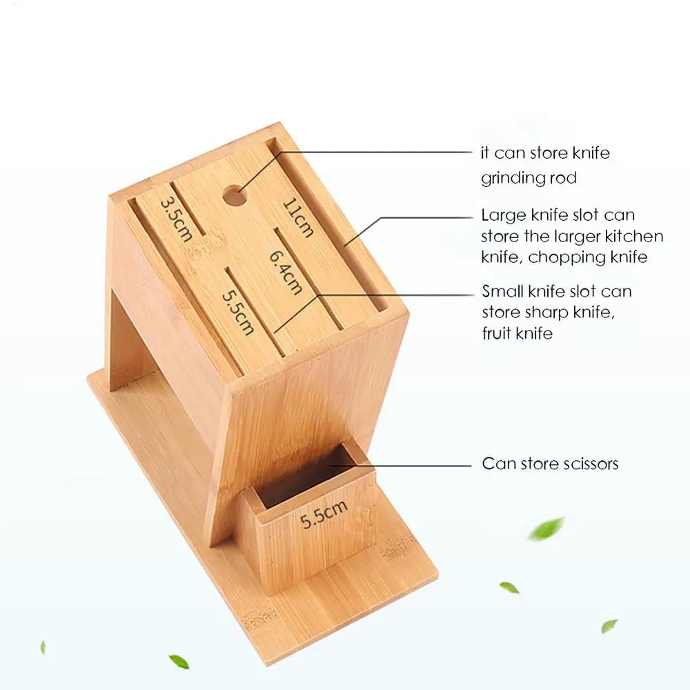 Support de bloc de couteaux en bambou pour la cuisine, support de coupe multifonctionnel, support de rangement de couteaux multifonctionnel pour fournitures de cuisine