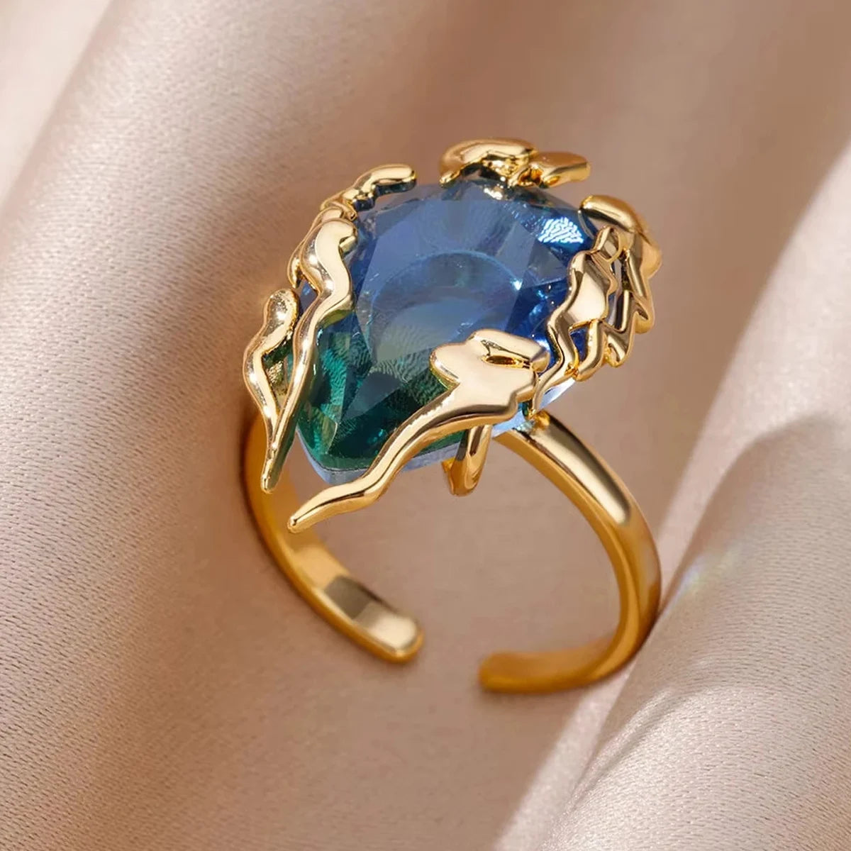 Bagues pour femmes goutte d'eau réglable anneau Femme nouvelle fête de mariage mode bijoux cadeau Femme