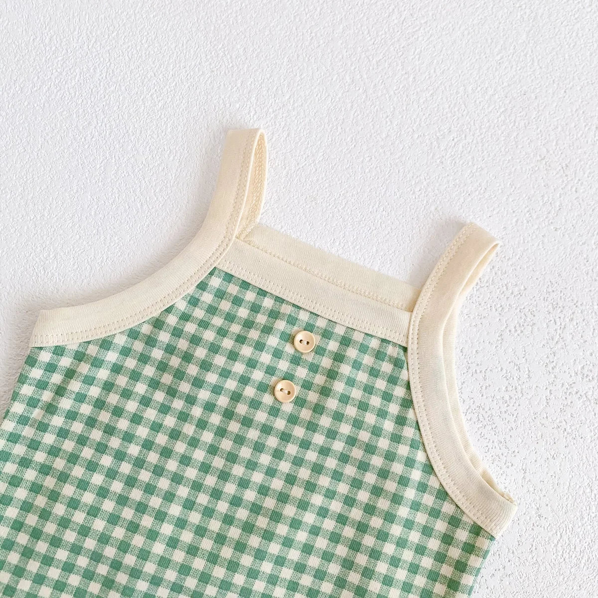 Été nouveau-né bébé filles sans manches fronde Plaid tenues coton doux combinaisons infantile enfants vêtements de sport body