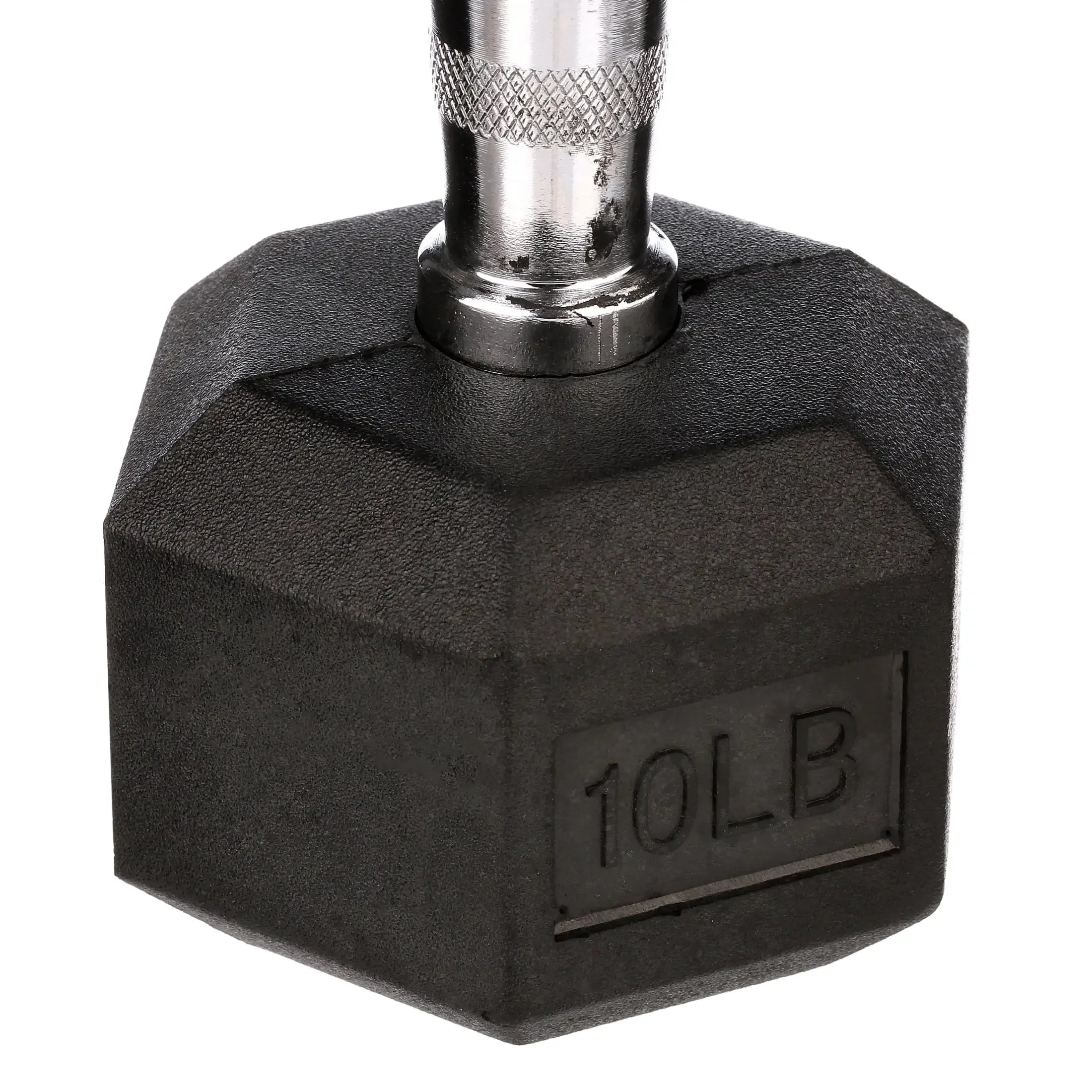 Paire d'haltères hexagonaux recouverts de caoutchouc de 10 lb, noir, conception sans rouleau pour la salle de sport à domicile, l'entraînement de force et l'haltérophilie